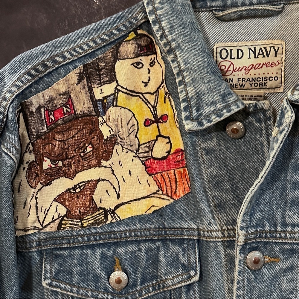 Custom Akira Toriyama Dragon Ball Z Androids Old Navy Denim Jacket Art Patch - Picture 3 of 16